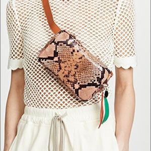 Clare V Vivier le belt bag python print leather